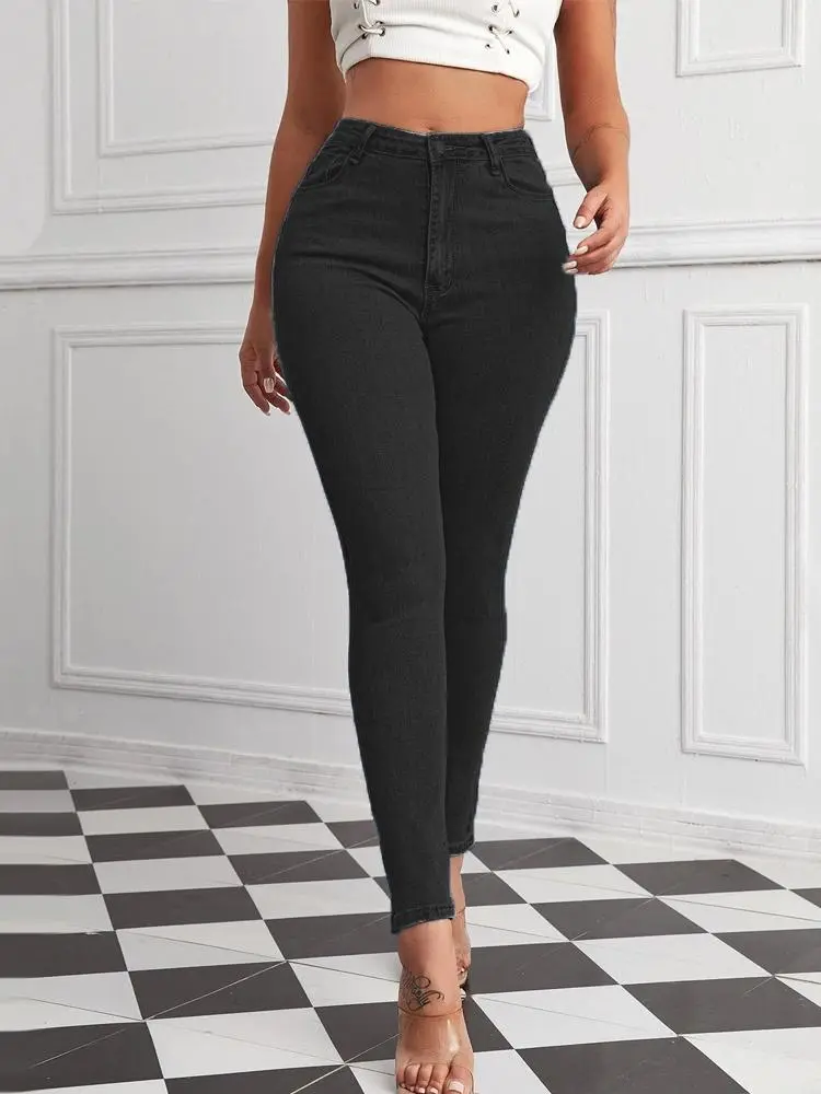 High Waist Stretch Plus Size Pencil Pants