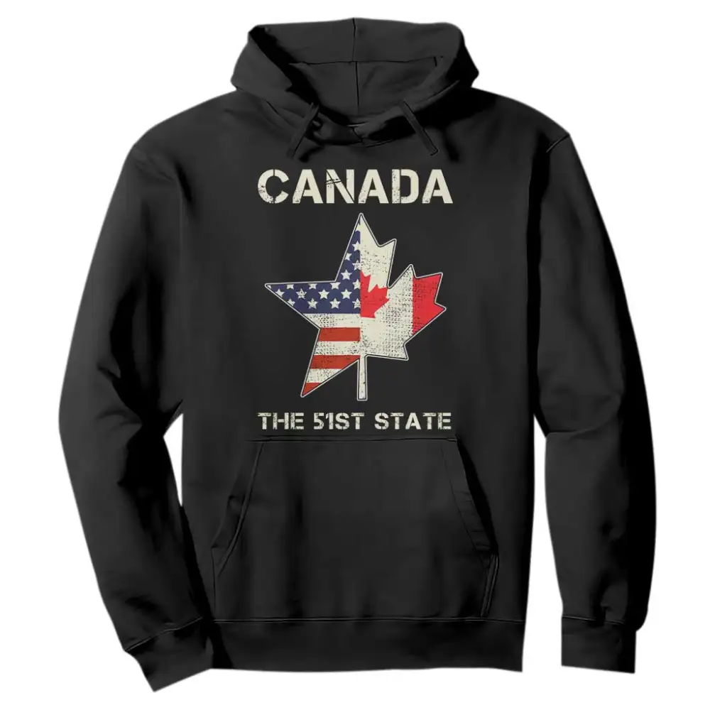 Canada The 51st State Hoodie Maple Canadian American Flag TS09