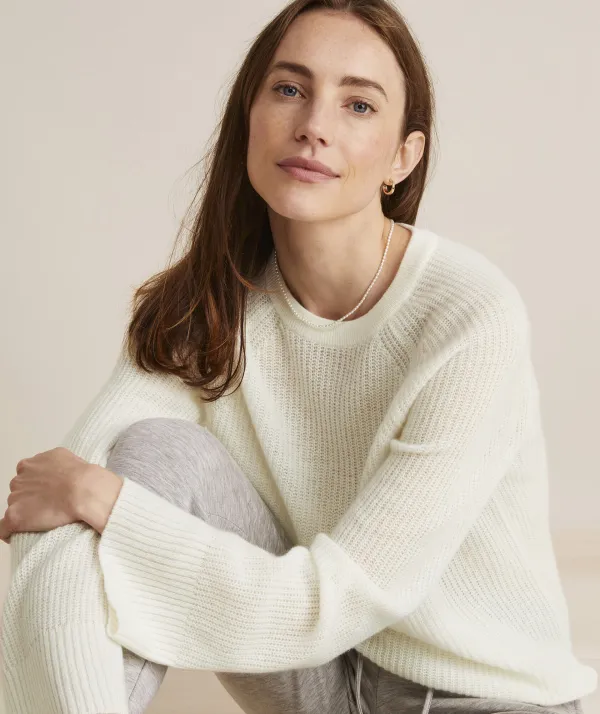 Seaspun Cashmere Ribbed Crewneck Sweater