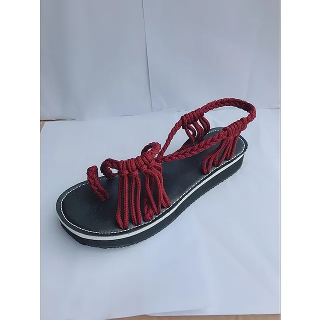 Women's Sandals Boho Bohemia Beach Platform Sandals Orthopedic Sandals Bunion Sandals Outdoor Daily Beach Summer Flat Heel Open Toe Classic Casual Minimalism Satin Loafer Color Block grey+green Black