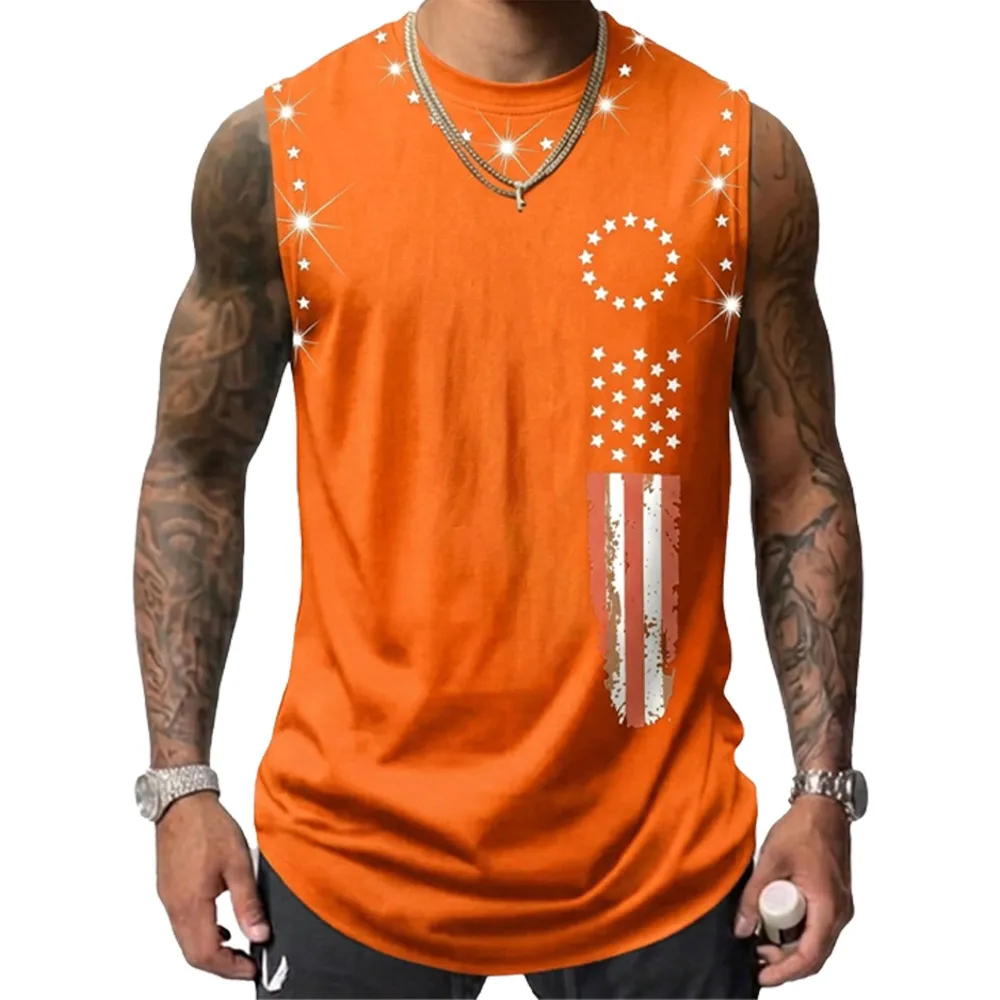 Men's American Flag Graphic Print Tank Top