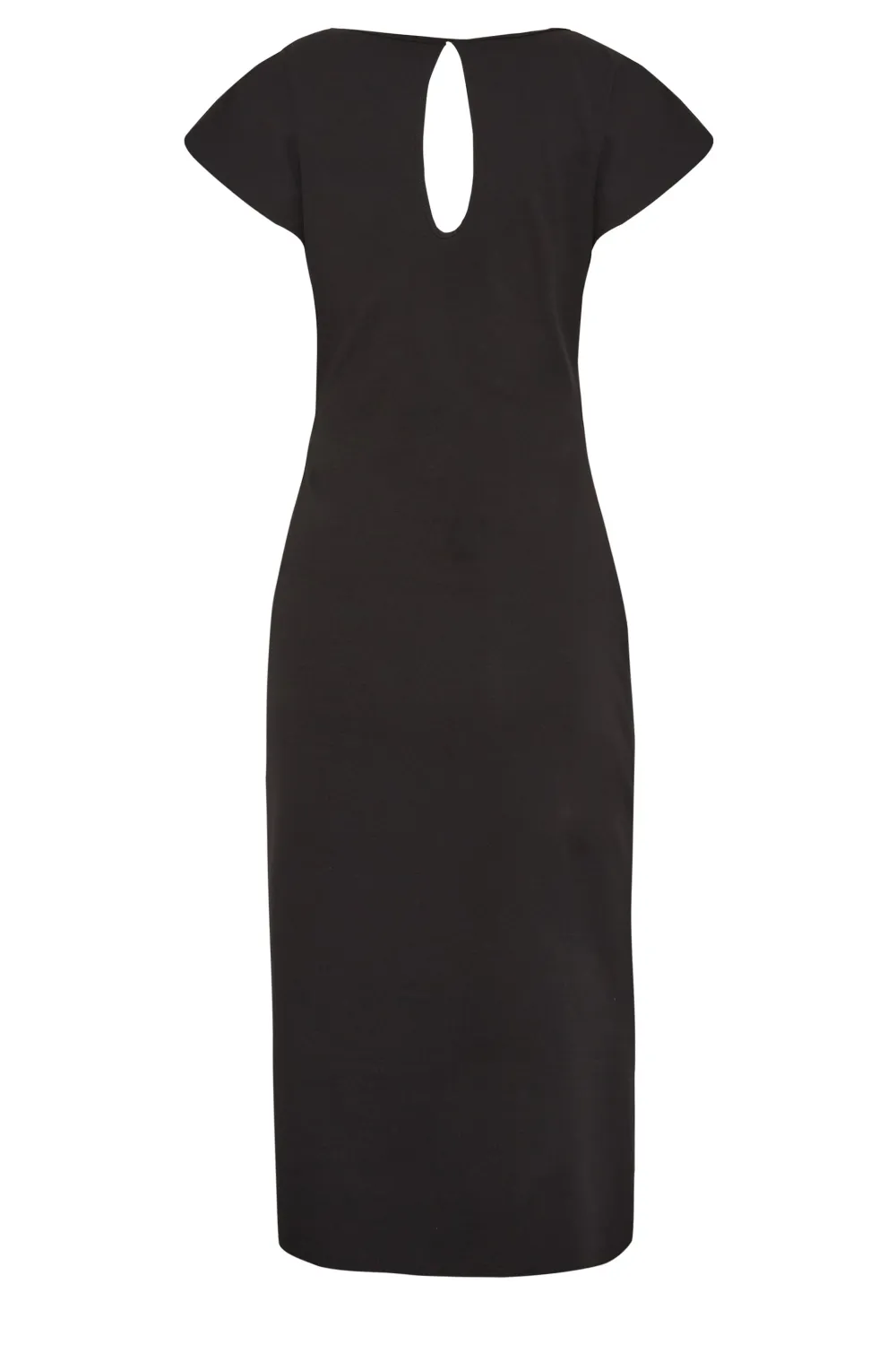 LTS Tall Black Twist Midi Dress