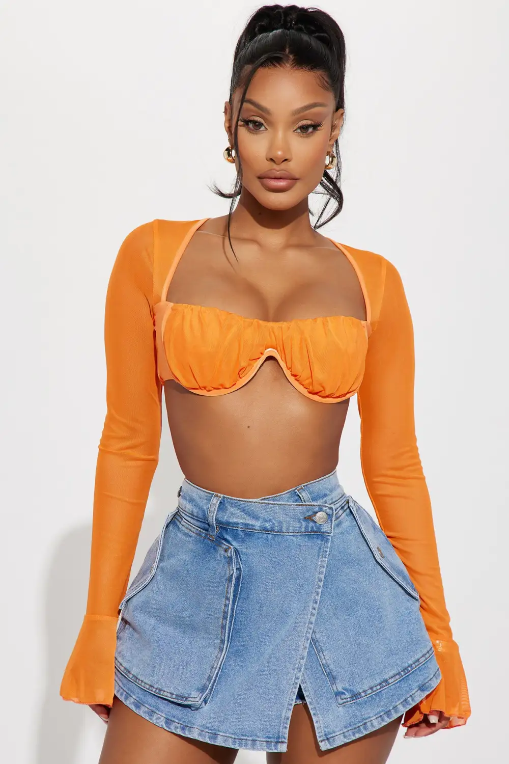 Aurora Mesh Top - Orange