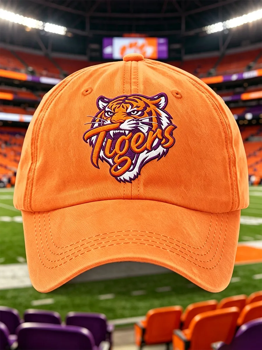 Unisex Rugby Print Washed Duckbill Cap