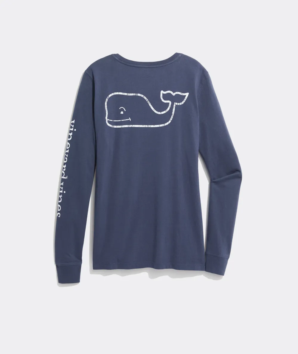 Long-Sleeve Vintage Whale Pocket Tee