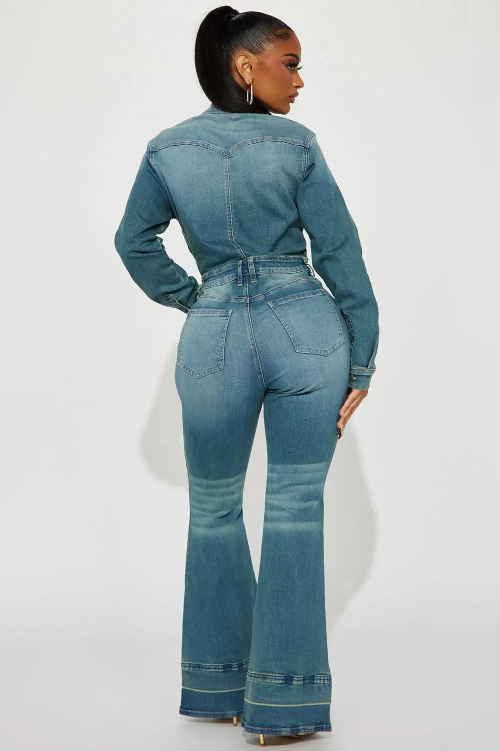 Playing Games Denim Jumpsuit - Denim