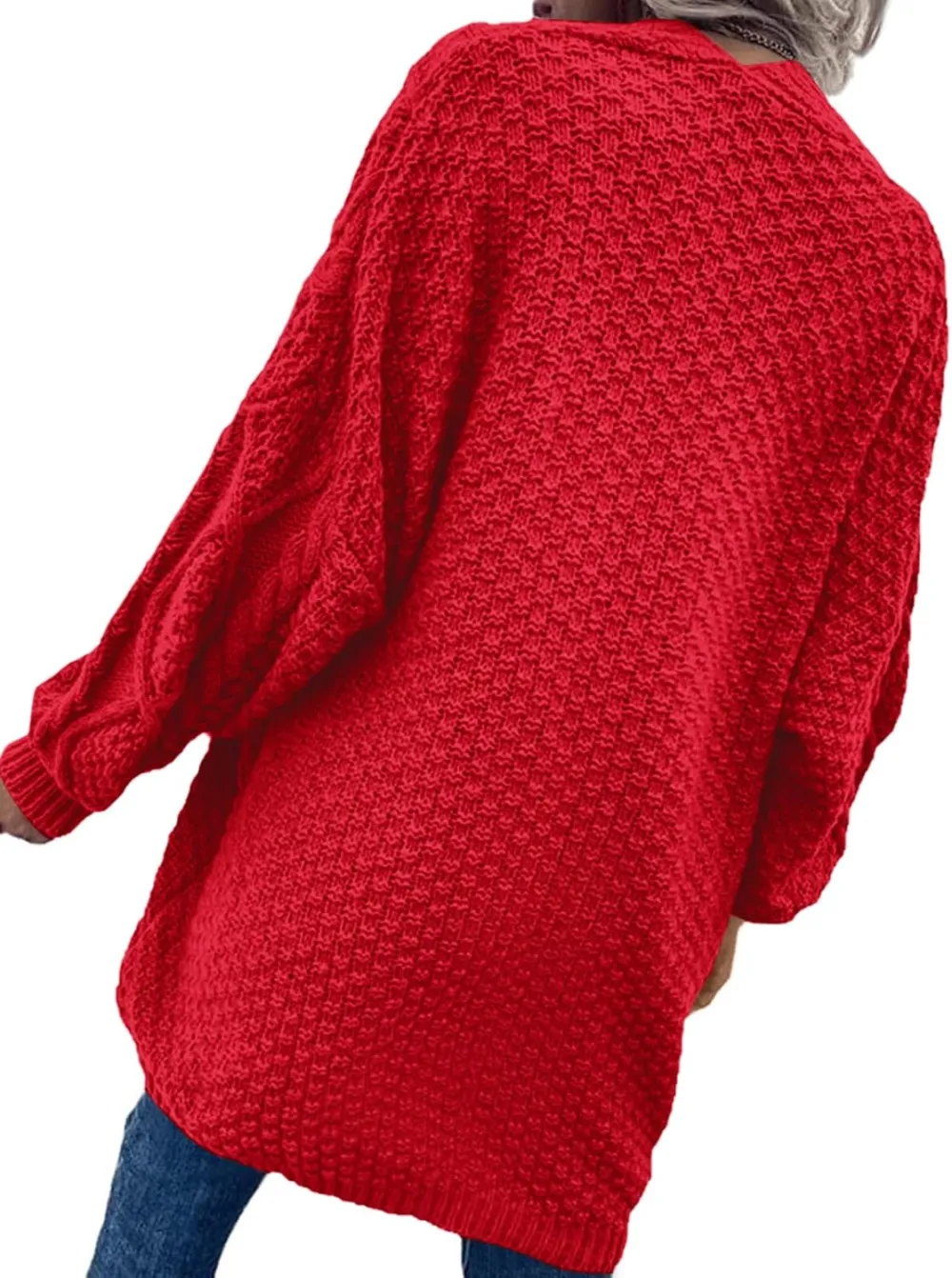 Dyexces Womens Oversized Cardigan Sweaters Open Front Cable Knit Lantern Long Sleeve Chunky Outwear Coats