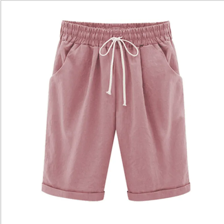 Summer Casual Solid Color Five-Part Pants For Women