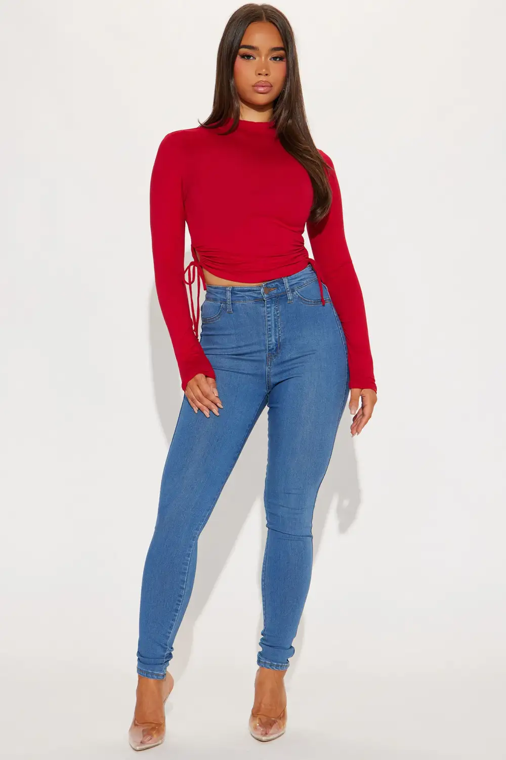 Katrina Ruched Top - DarkRed