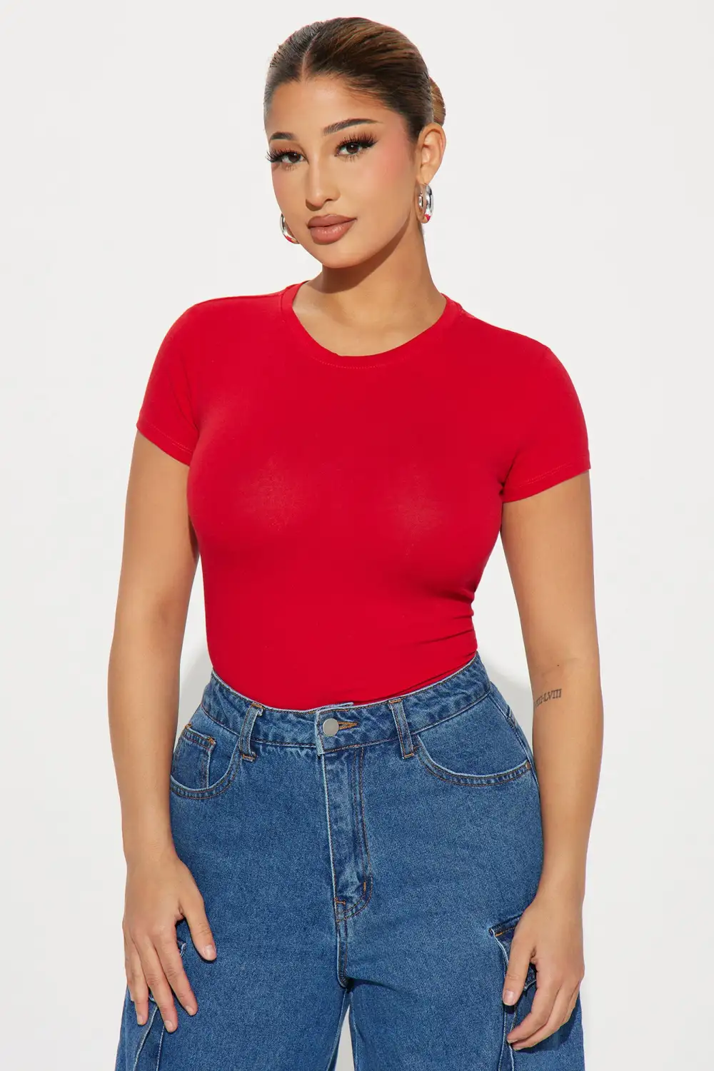 Camilla Classic Fit Crew Neck Tee - Red