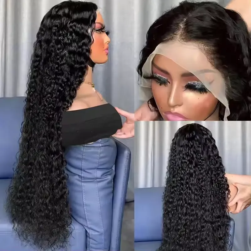 Water Wave Super Double Drawn Human Hair Wigs Raw Cuticle Aligned 13×6 Lace frontal Wig