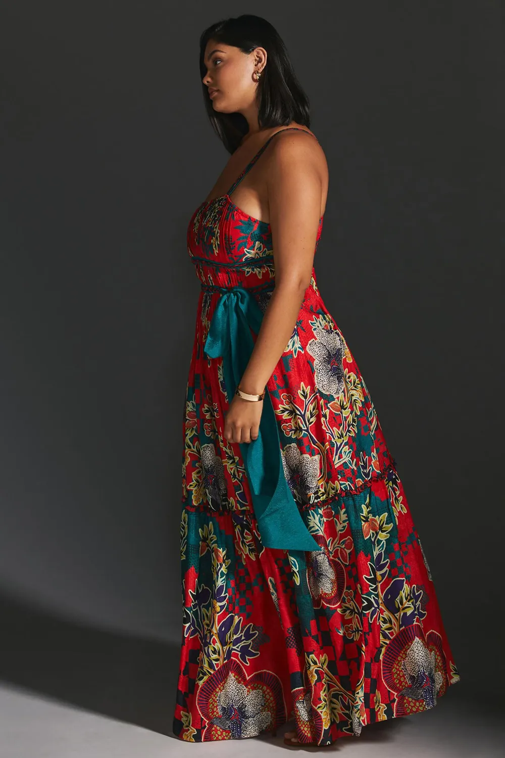 Bhanuni by Jyoti Pleated Floral Midi Dress