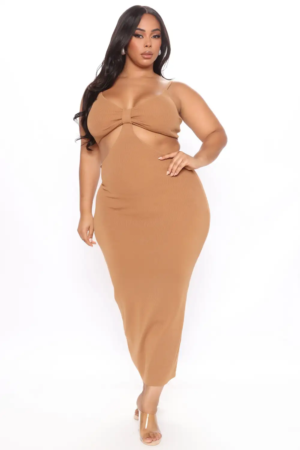 Pure Charm Sweater Maxi Dress - Camel