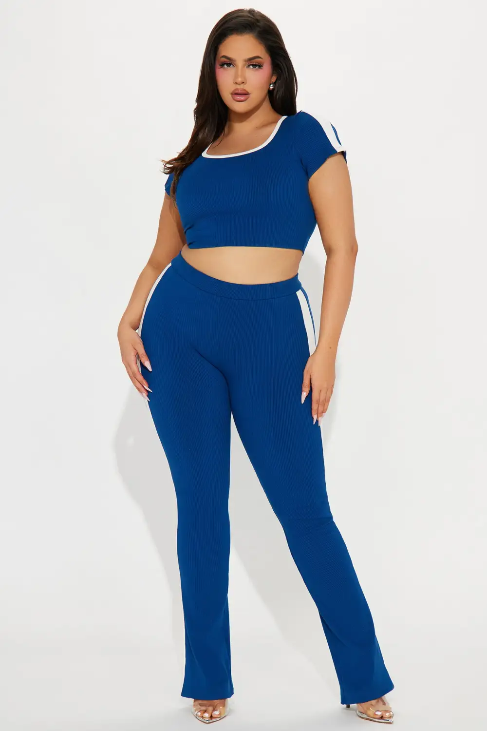 Callie Snatched Pant Set - Navy/combo