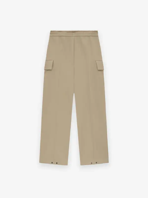 Weighted Twill Wide Leg Cargo Pants