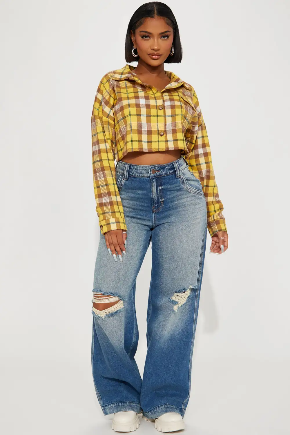 Checked Out Plaid Shirt - Mustard