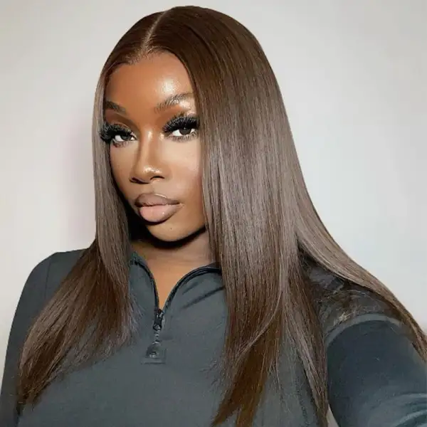 Sale | #2 Dark Brown 13x6 FULL Straight Lace Frontal Wig 16