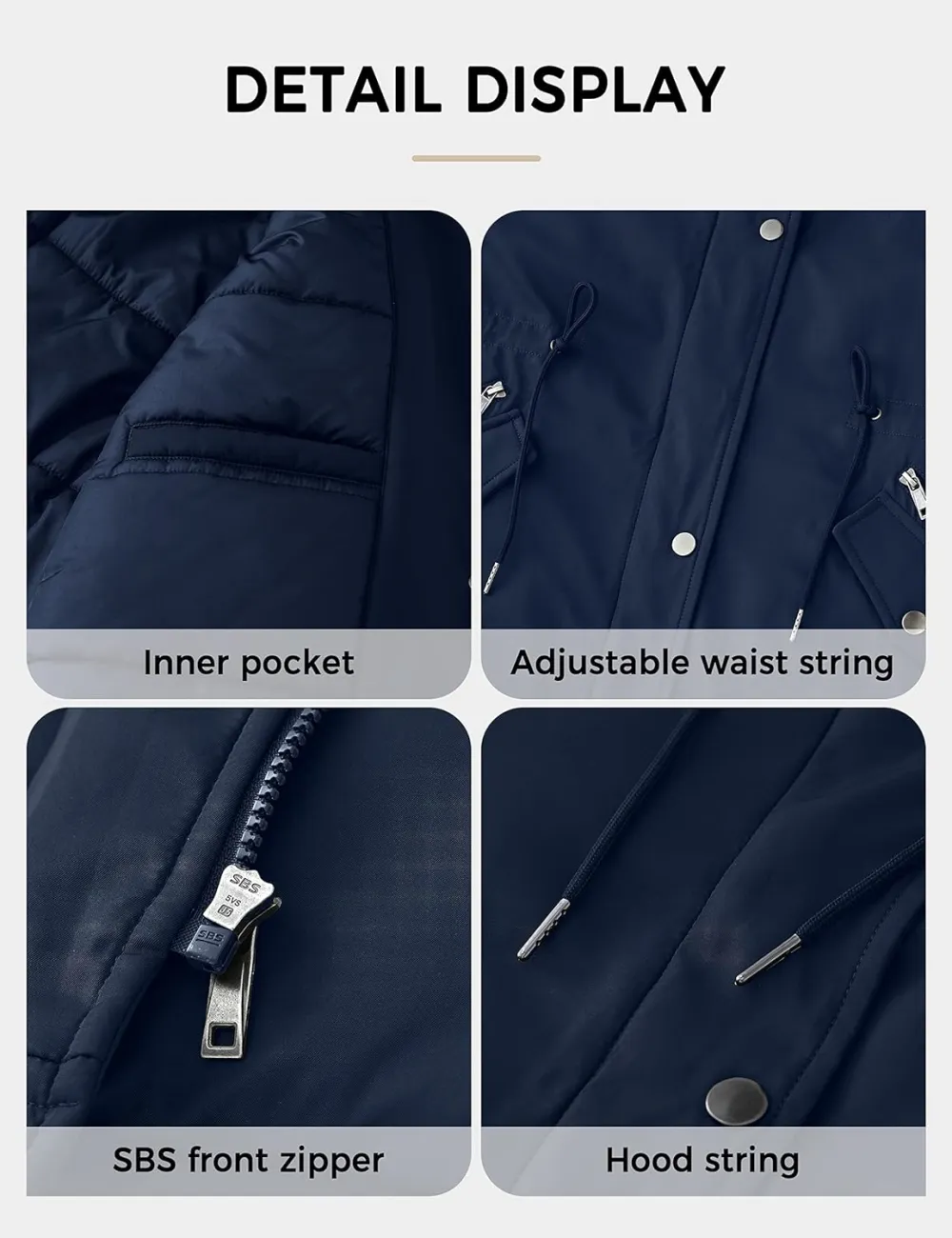 Women's Plus Size Winter Insulated Parka Coat with Faux Fur Hood