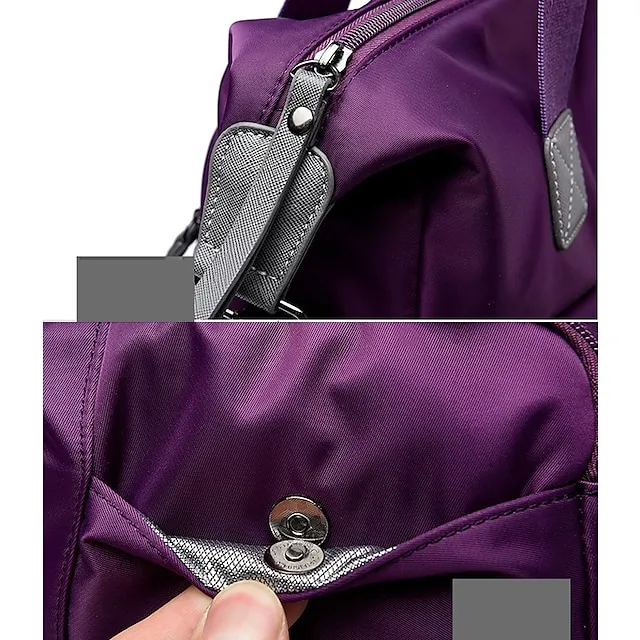 Women's Handbag Nylon PU Leather Outdoor Event / Party Office & Career Color Block Black Red Blue