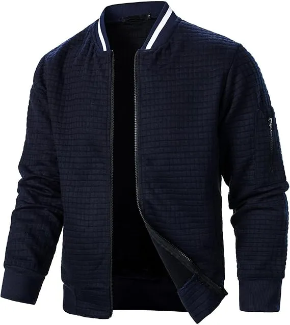Mens Lightweight Jacket Casual Bomber Jacket Varsity Coat