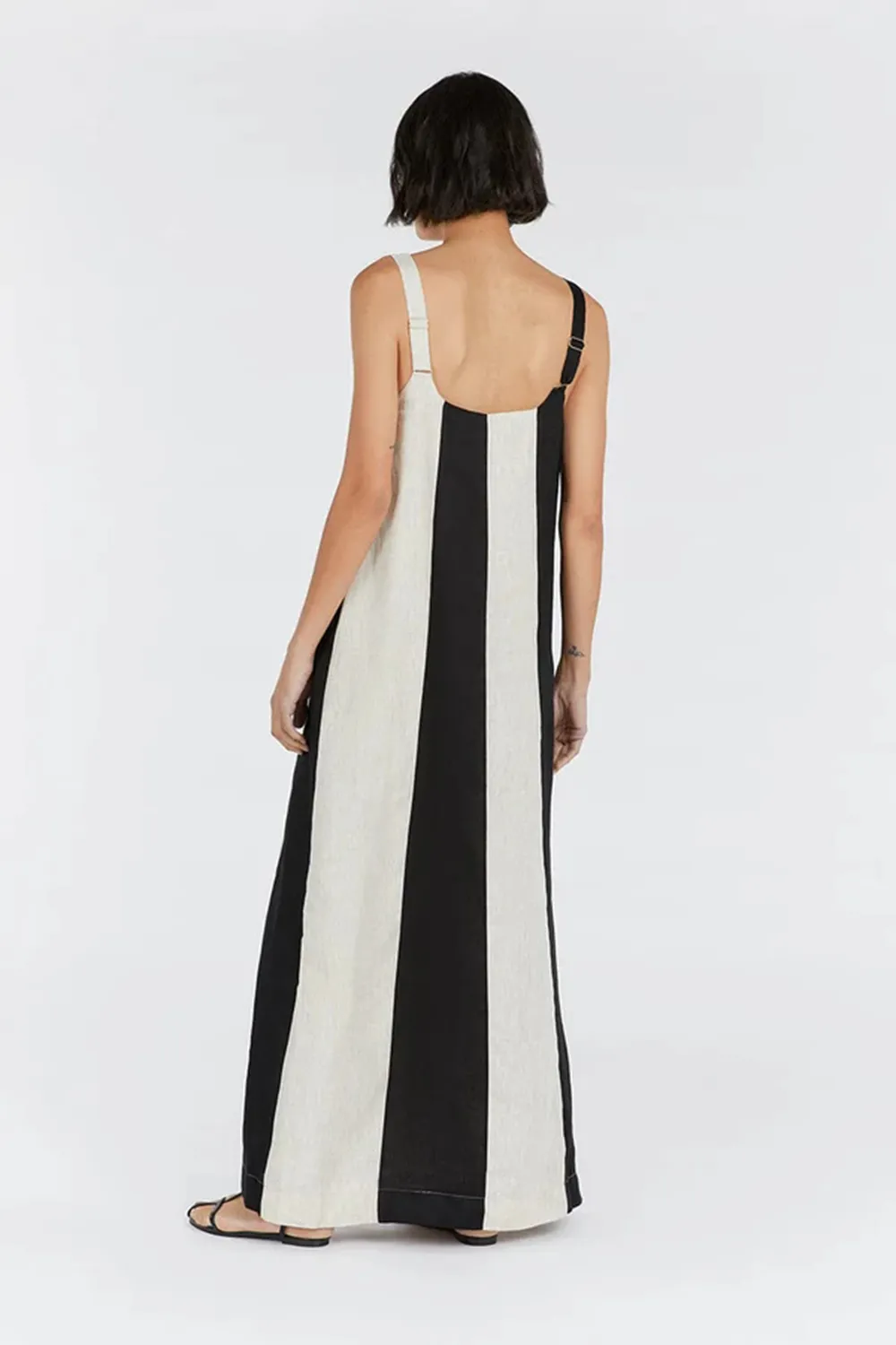 natural color block maxi dress