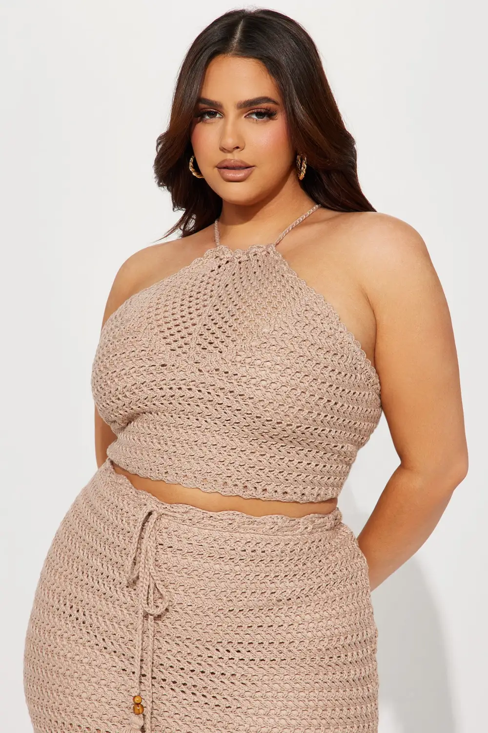 Island Girl Crochet Skirt Set - Sand