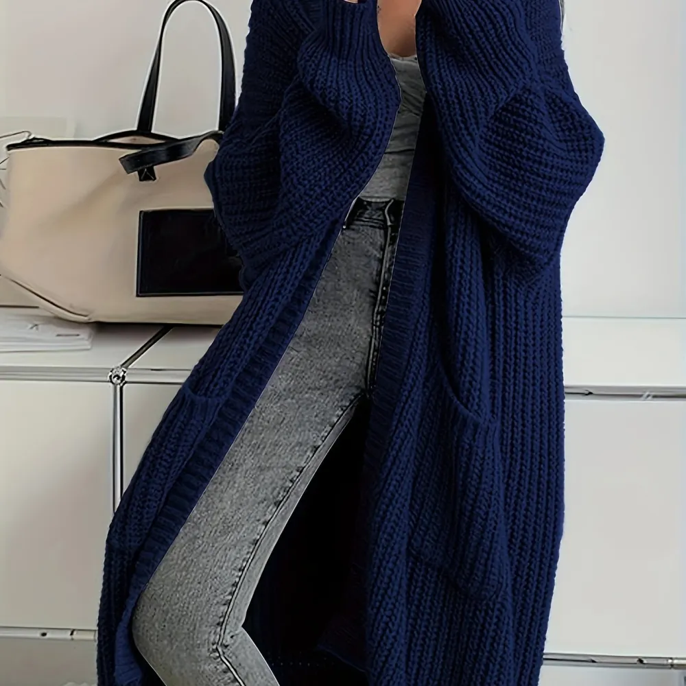 Open Front Cardigan Casual Long Sleeve Drop