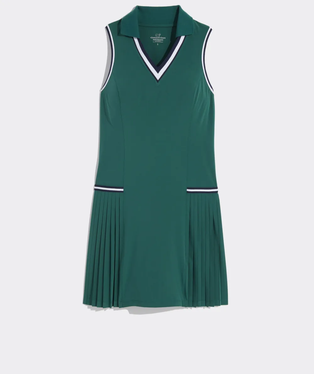 Polo Collar Pleated Performance Dress