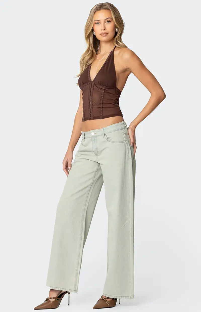 Edikted Raelynn Washed Low Rise Jeans