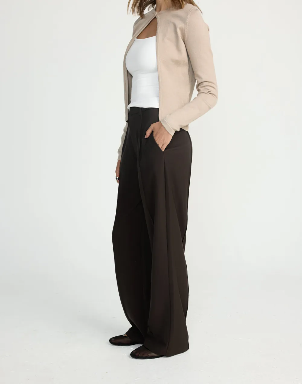 Short Slim Solid Color Simple Top