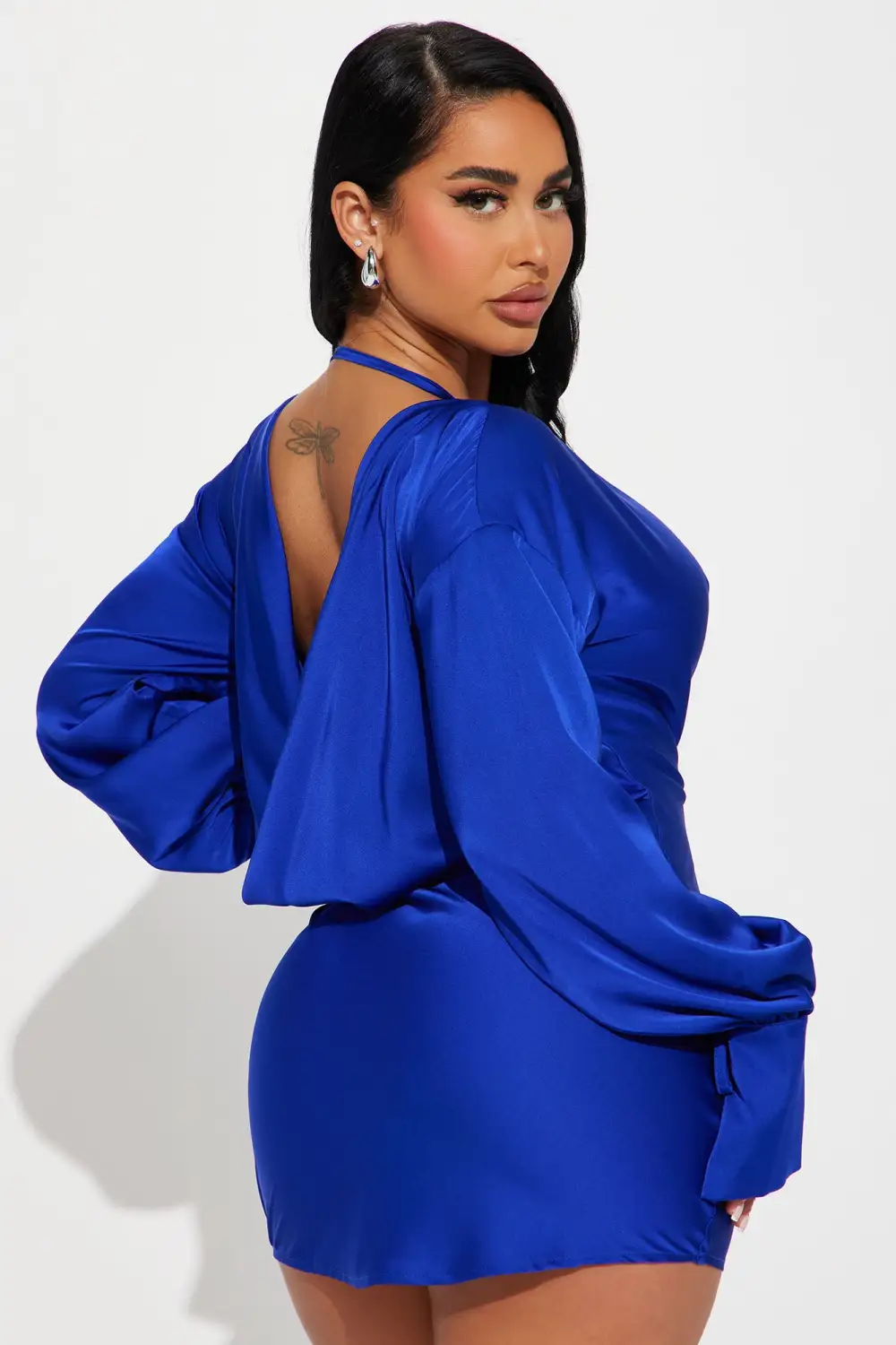 Roselyn Satin Mini Dress - Blue
