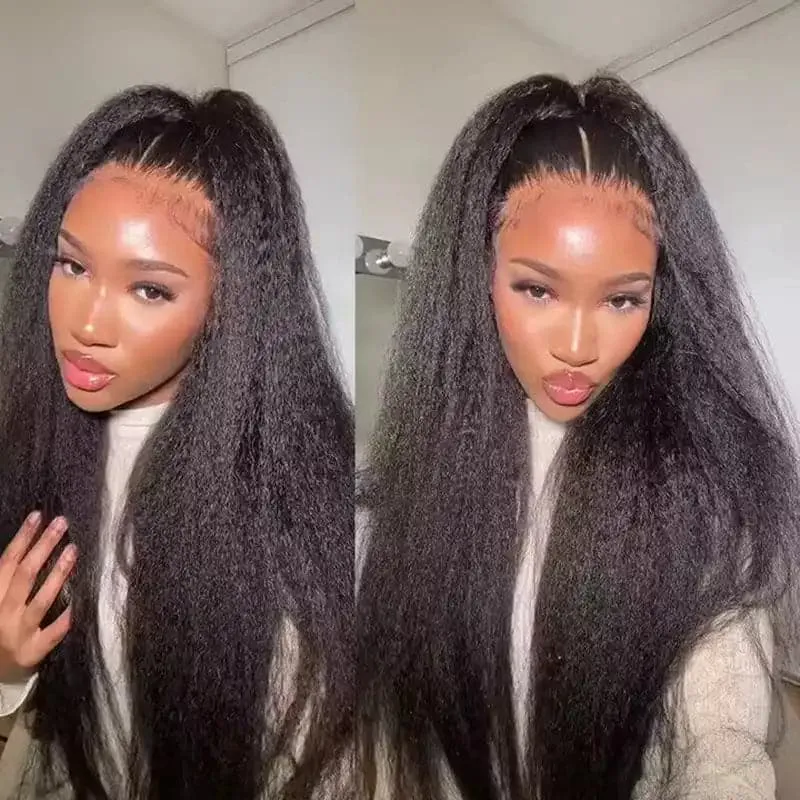 16-40inch Transparent HD Lace Frontal Wigs 13x6 Kinky Straight Lace Front Wigs Sterly Hair