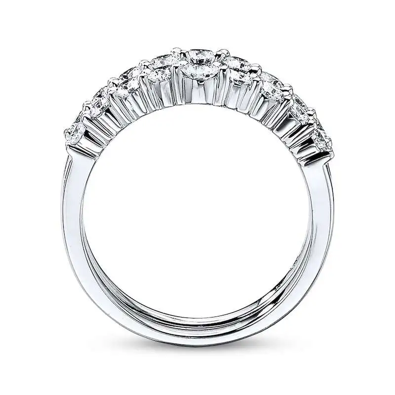 THE LEO Diamond Enhancer Ring 1 ct tw Round-cut 14K White Gold