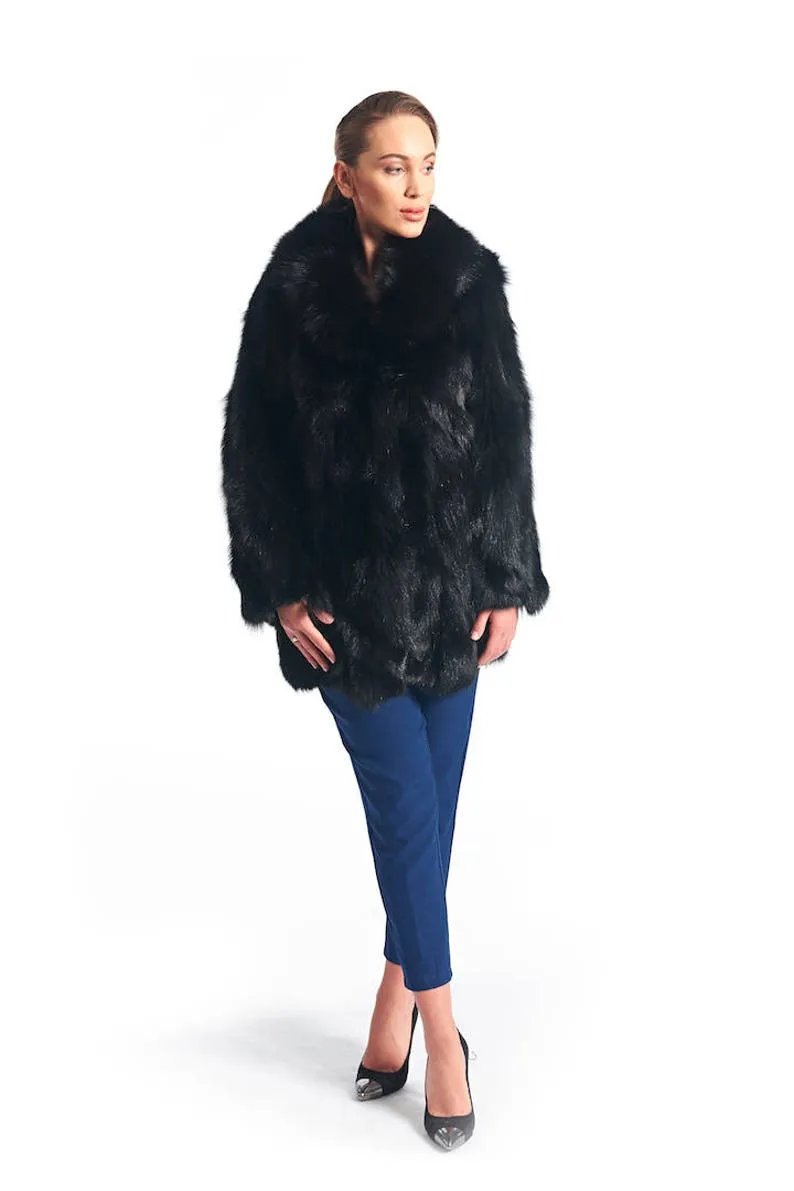 Luscious Black Fox Fur Coat