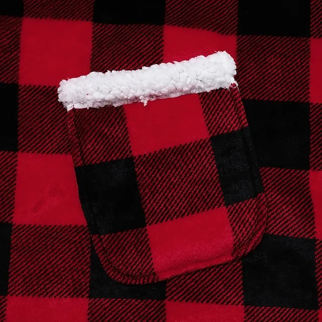 Oversized Wearable Blanket Christmas Flannel Thick Soft Warm Long Hoodie Blanket Big Hooded Sweatshirt Hoodie Blanket for Adults Women Girls Teenagers Teens Men Black