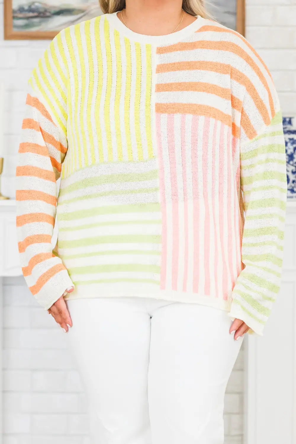 Spring Showers And Flowers Sweater, Lemon Multi