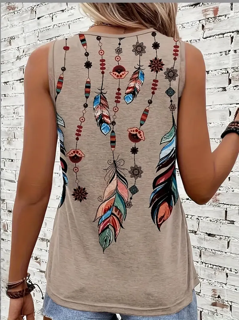 Women's Print Sleeveless Tank Top