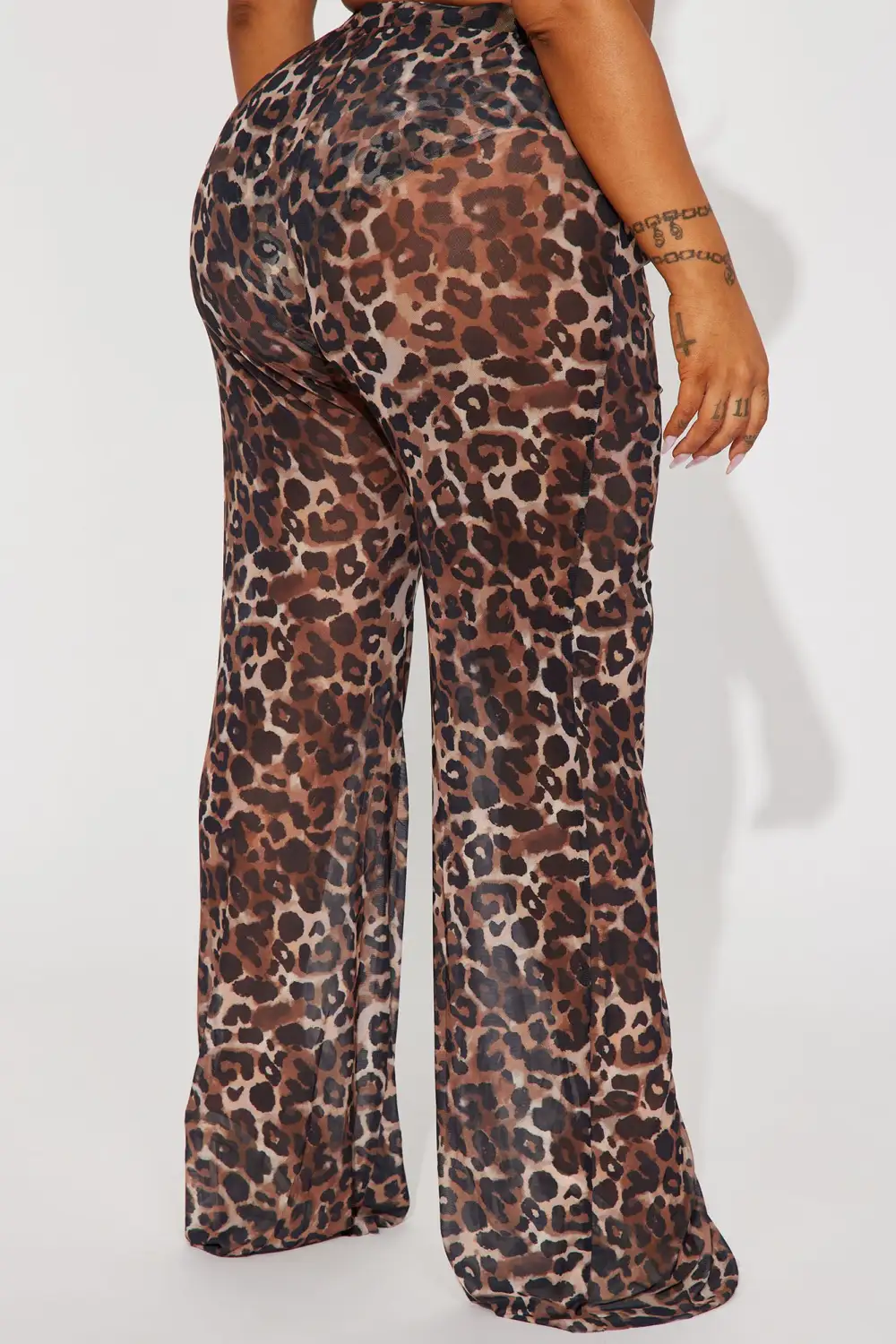 Sunshine See Through Cover Up Pant - Leopard