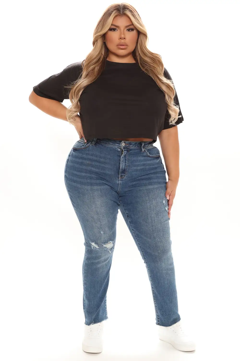 Leslie Cropped Tee - Black