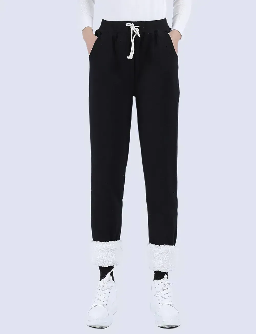 Women's Winter Warm Athletic Sweatpants Sherpa Lined Joggers Fleece Pants