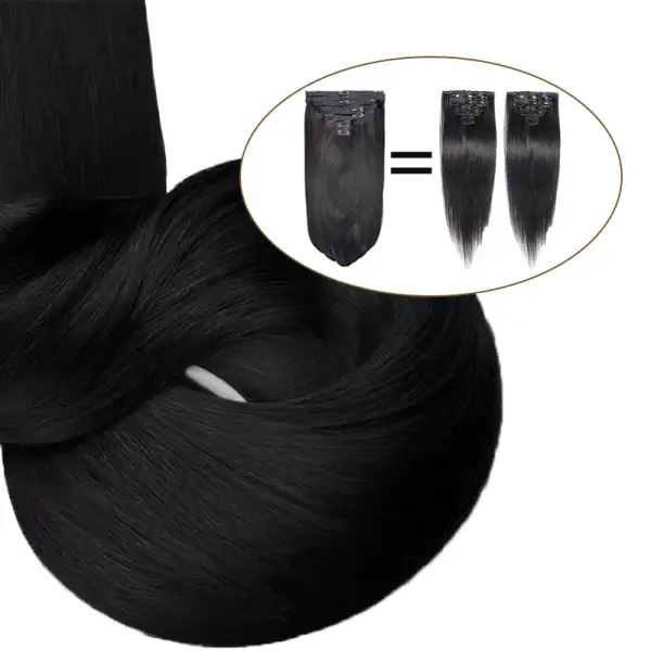 15A Double Drawn Clip In Hair Extensions Human Hair Clip Ins 120g 8pcs With 18 Clips