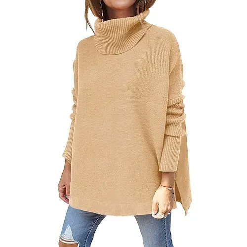 Women's Sweater Pullover Jumper Criss Cross Knitted Solid Color Stylish Casual Long Sleeve Regular Fit Sweater Cardigans V Neck Fall Winter Blue Purple Pink / Holiday / Going out
