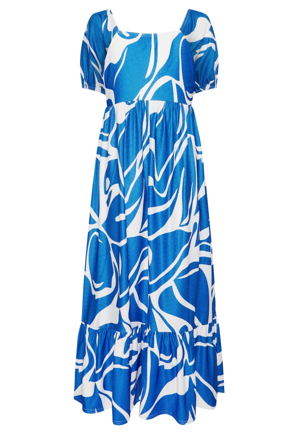 YOURS Curve Blue Swirl Print Maxi Dress