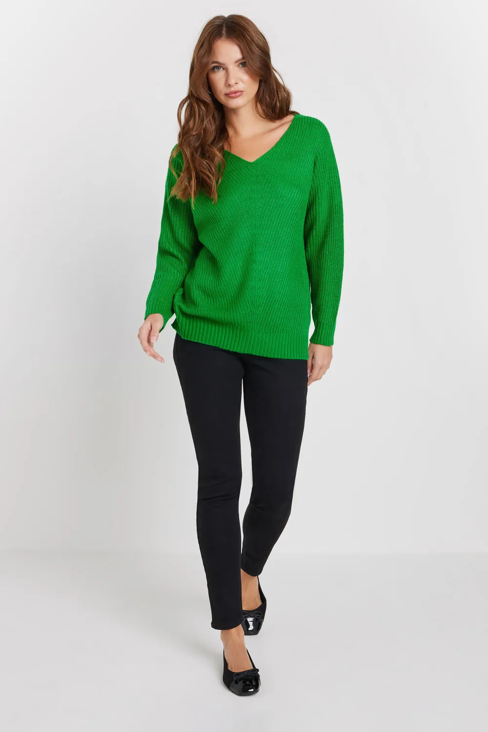 M&Co Pink V-Neck Knitted Jumper