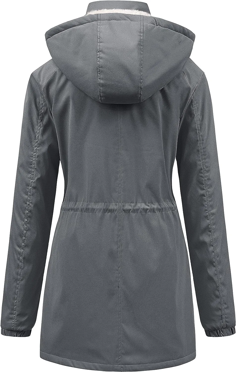 Women's Mid-Length Parka Winter Outerwear Jacket Soft Fleece Warm Snow Coat