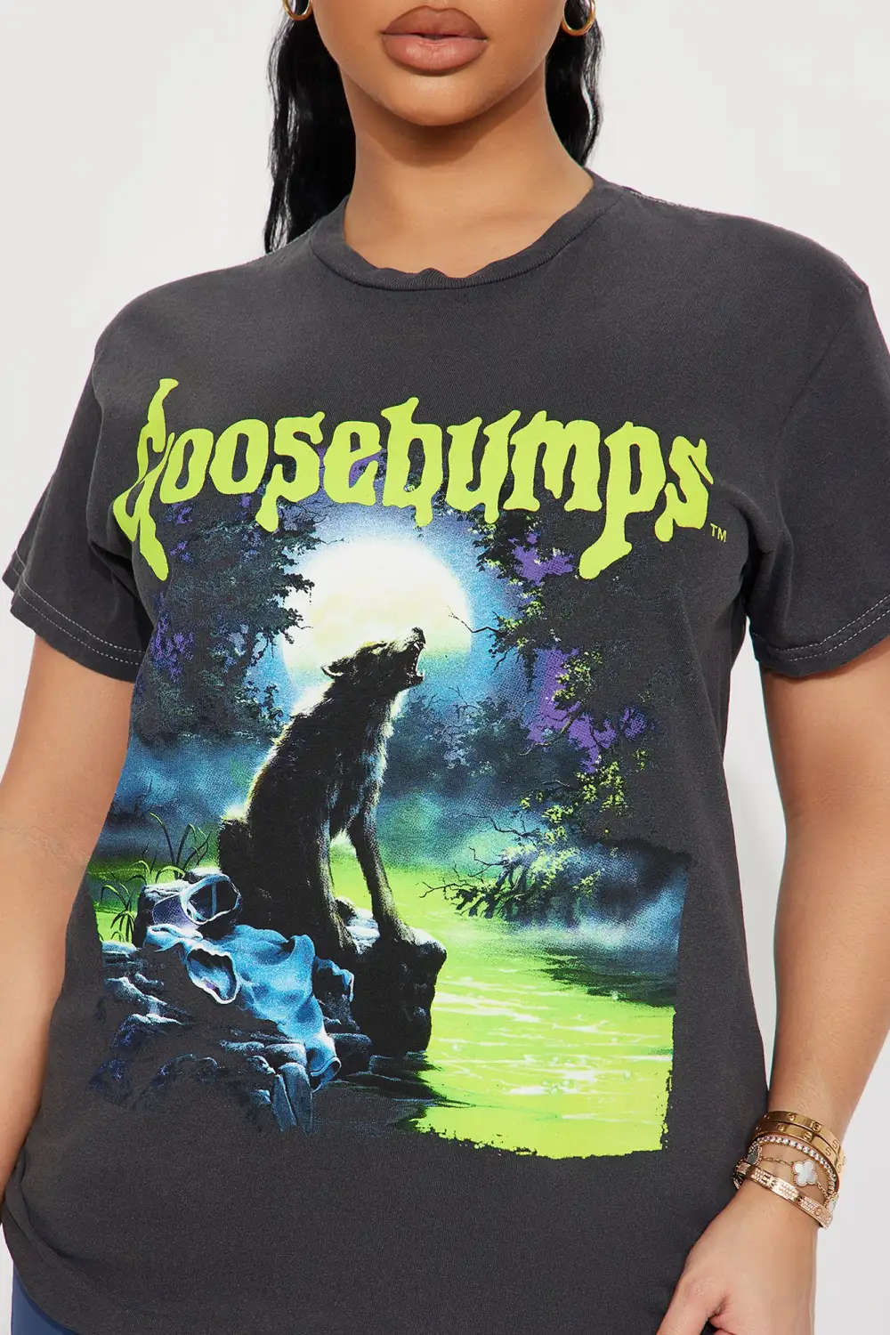 Goosebumps Washed Graphic Tee - Black Wash