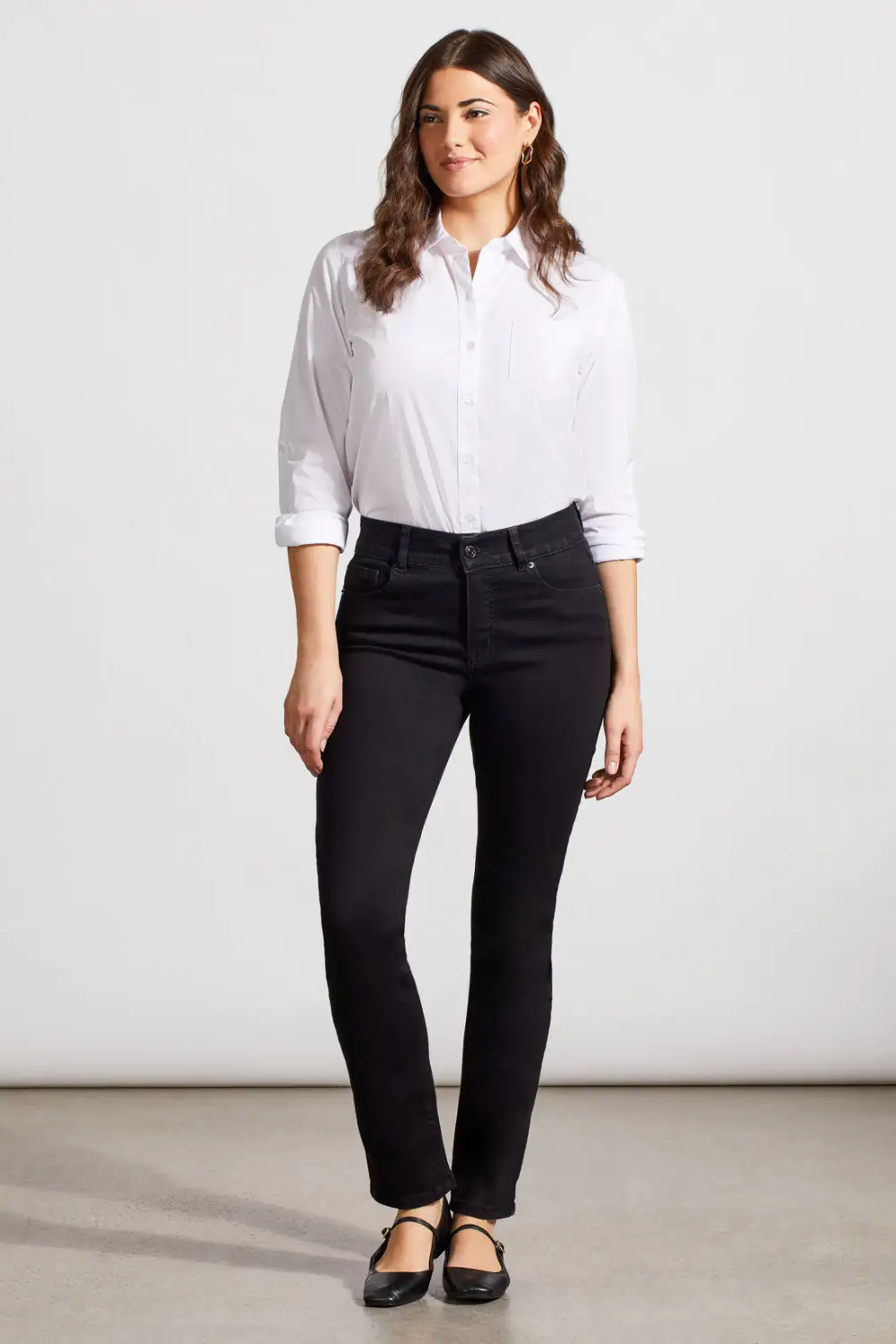 Petite Sophia Curvy Straight Leg Jeans-Black