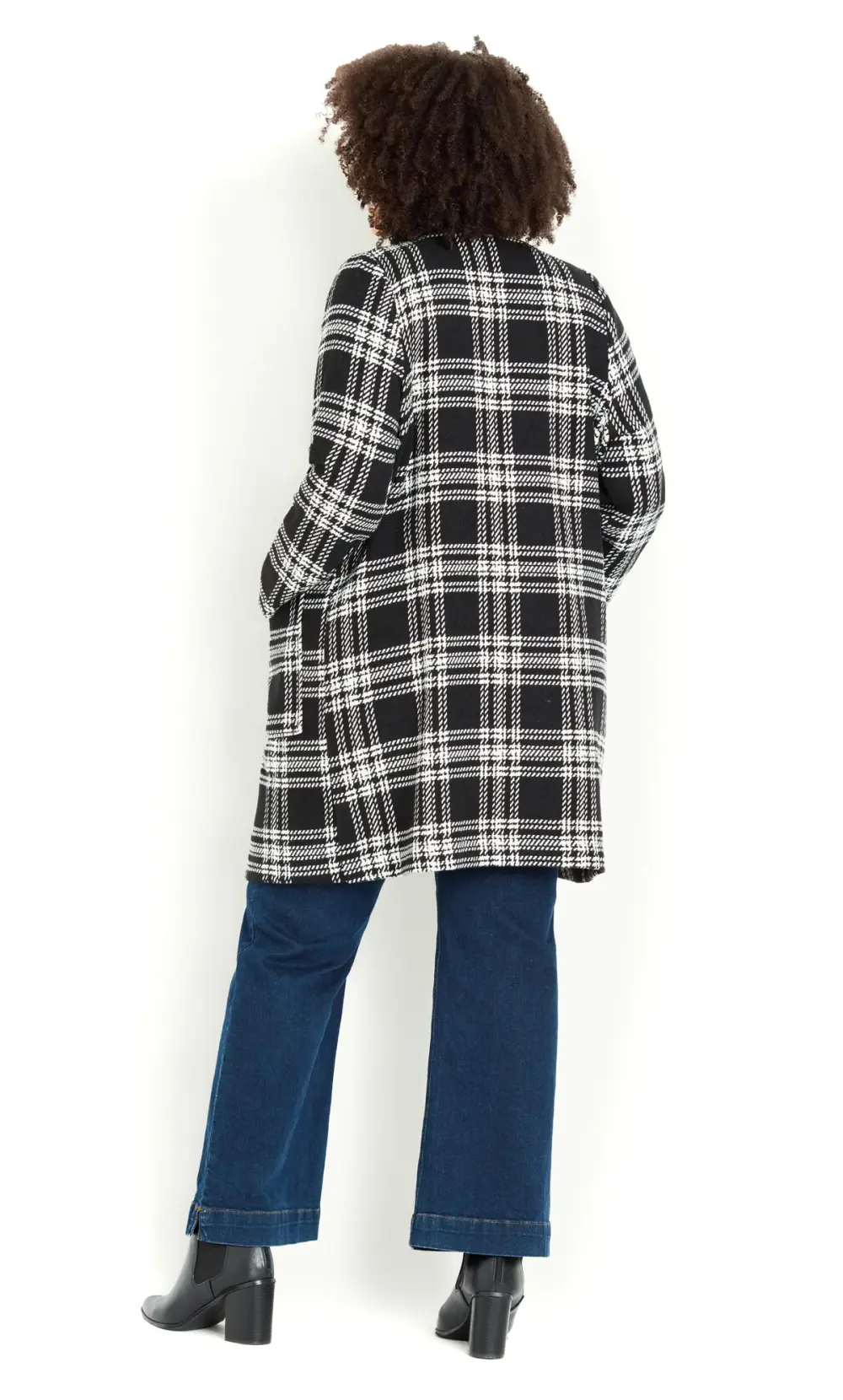 Evans Black Checked Waterfall Jacket