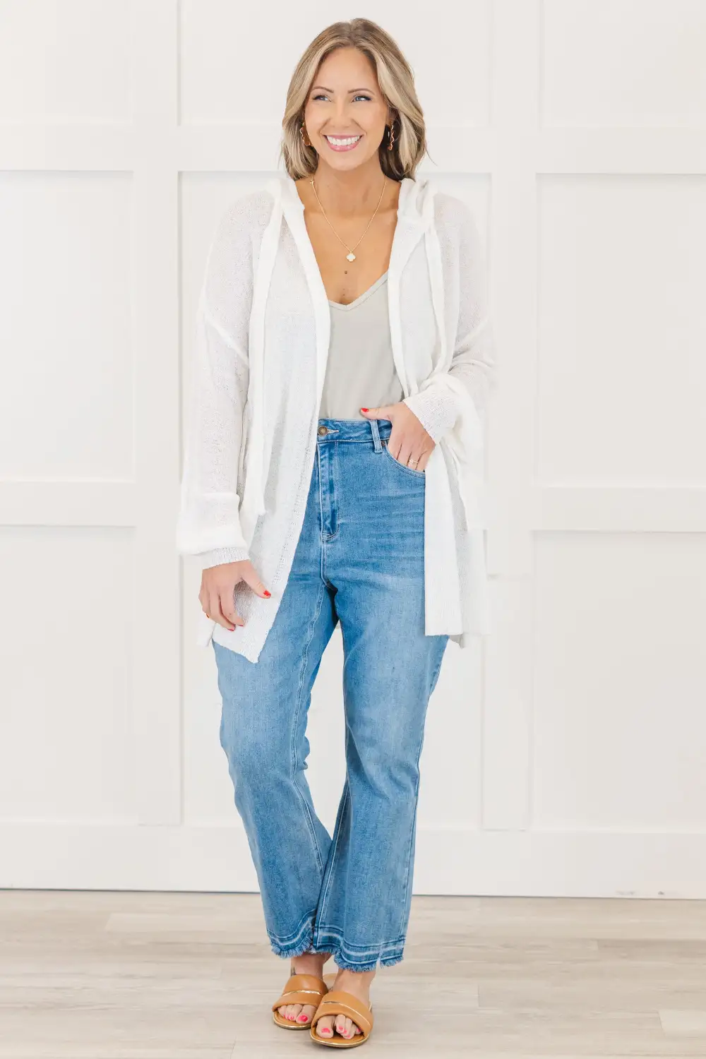 Chill With Me Cardigan, White