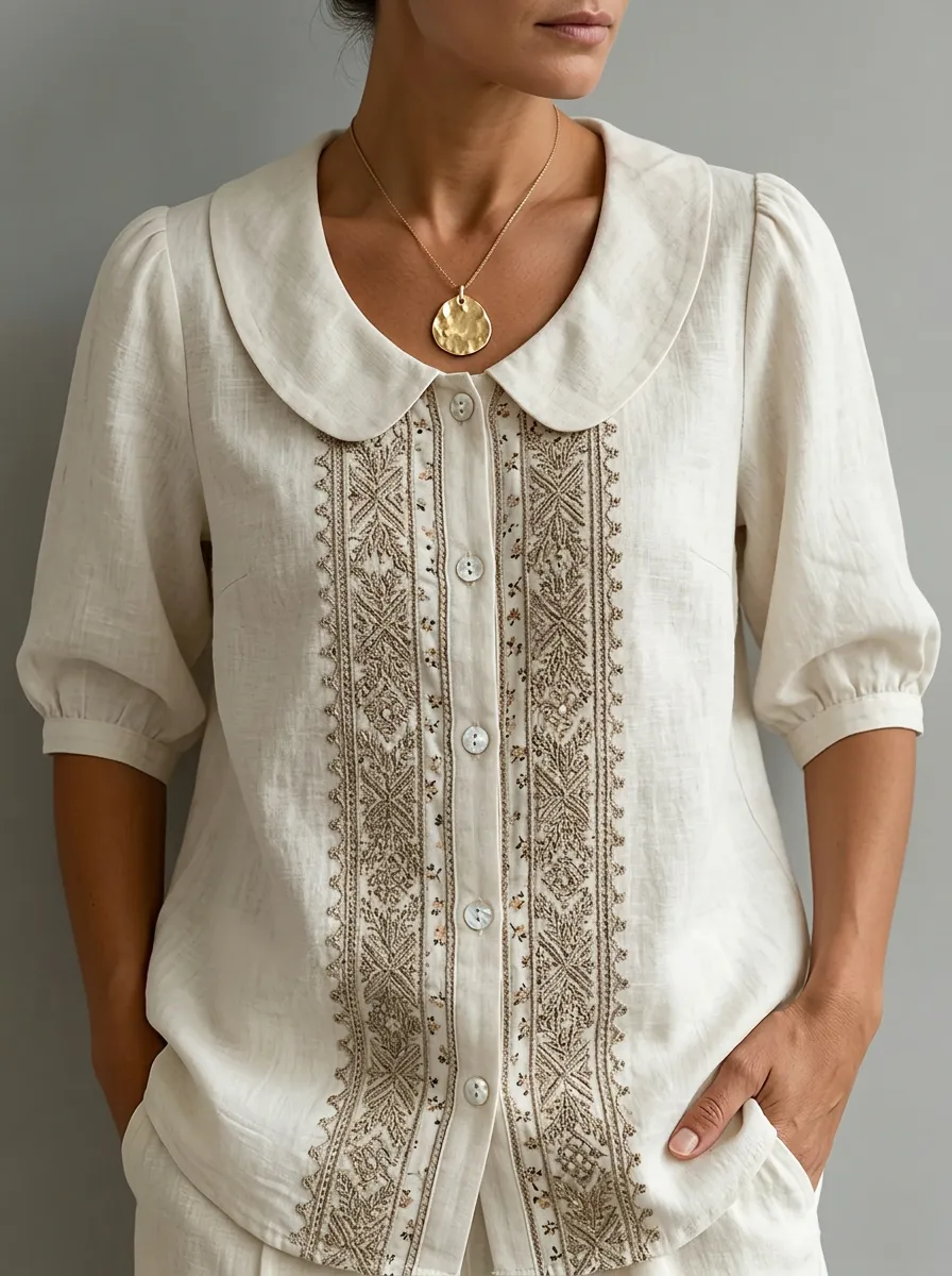 Women's Nashville Music City Embroidered Pattern Printed Top